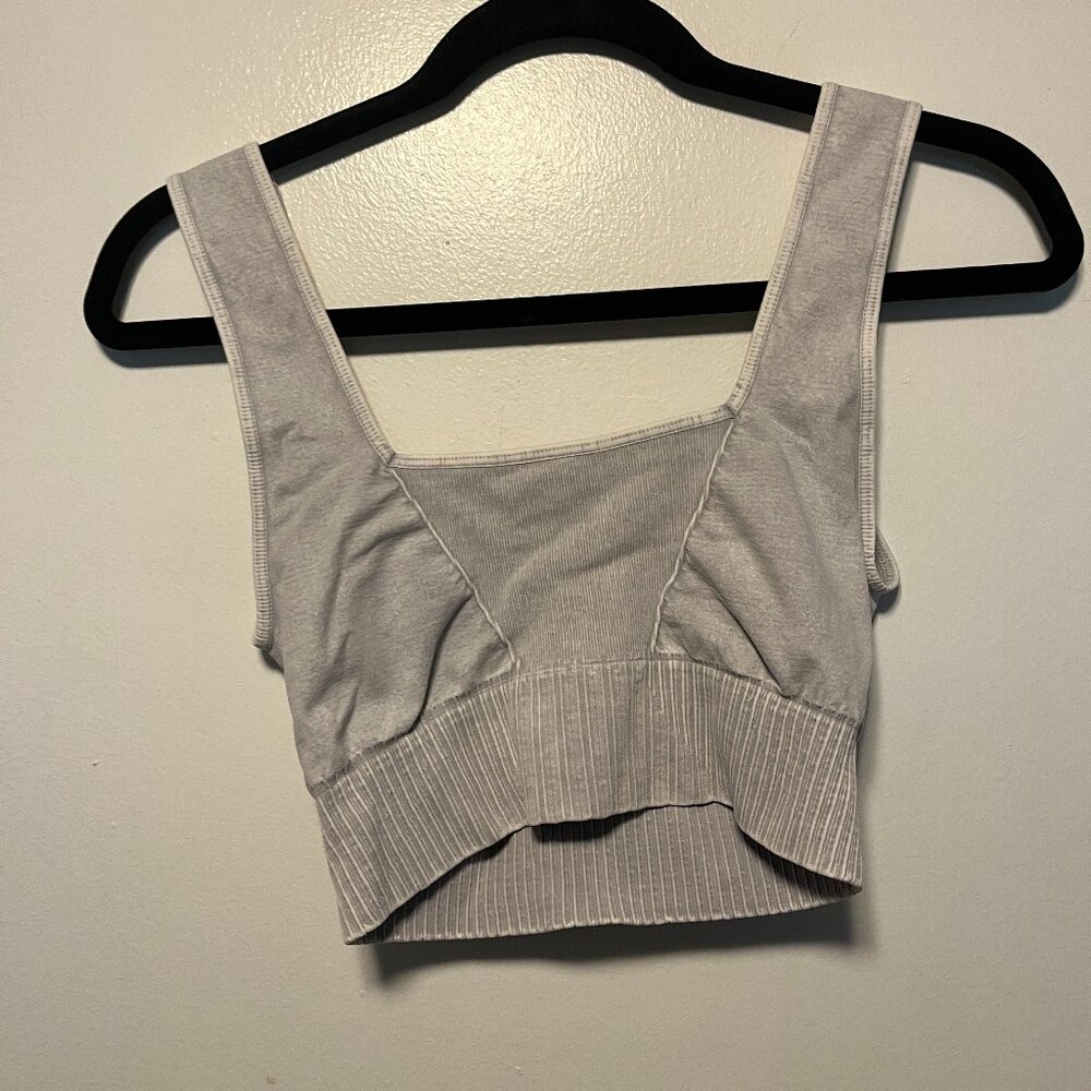 Free People Movement Gray Ribbed Crop Tank Top – Women’s M/L